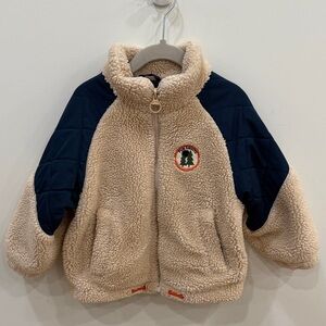 Zara Kids Beige and Navy Sherpa Jacket